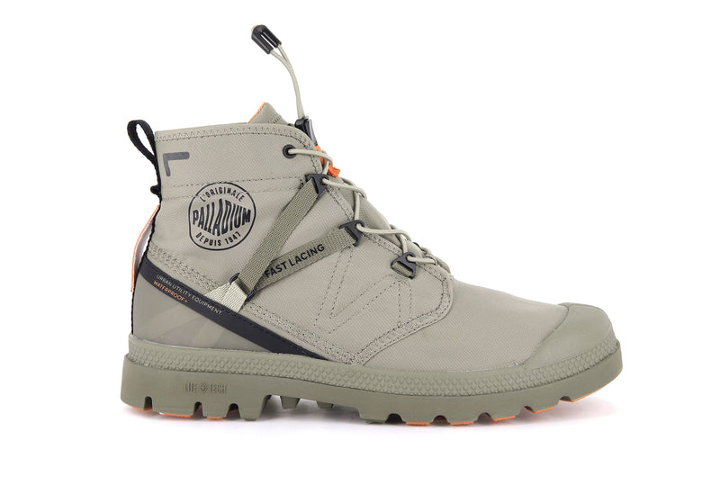 Grey Men\'s Palladium Pampa Travel Lite+ Waterproof Boots | 0719MKZPH