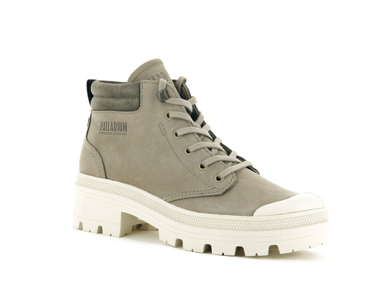 Grey Women's Palladium Pallabase Lo Cuff High Tops | 2873OSWDX