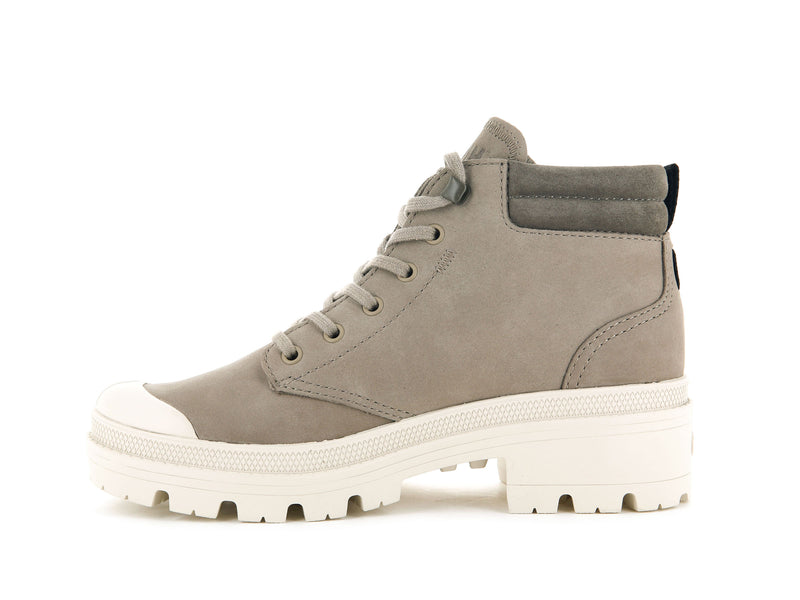 Grey Women's Palladium Pallabase Lo Cuff High Tops | 2873OSWDX