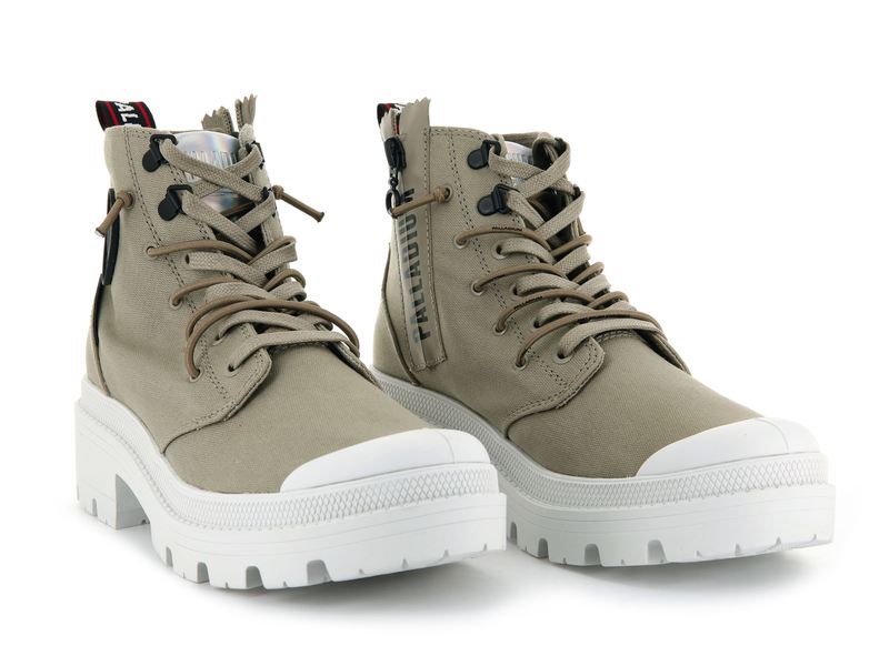 Grey Women's Palladium Pallabase Metro Boots | 2967NFGSB