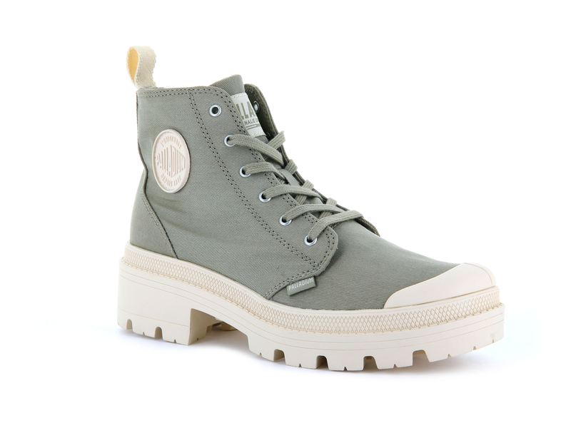 Grey Women's Palladium Pallabase Twill Boots | 3210GLYTM