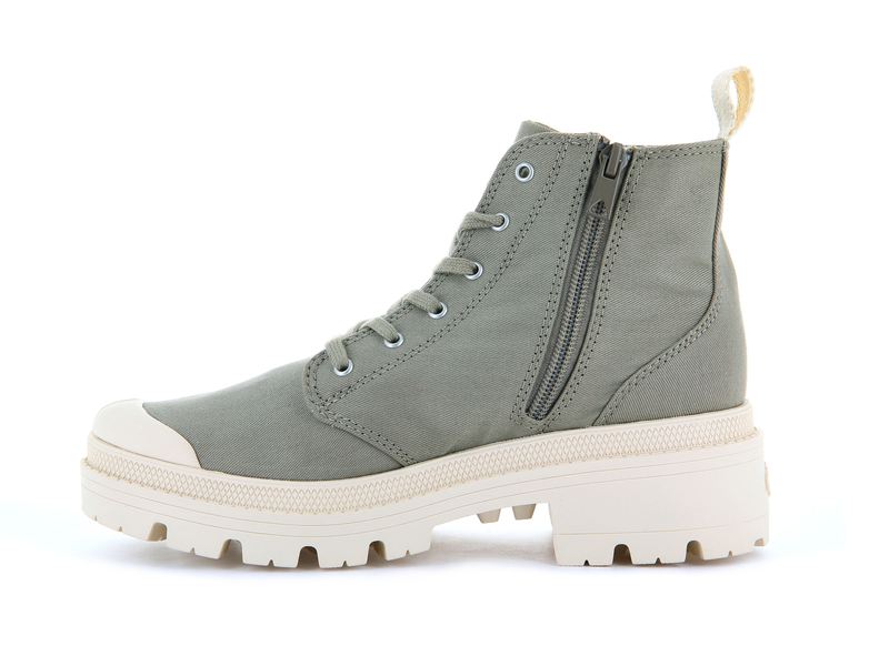 Grey Women's Palladium Pallabase Twill Boots | 3210GLYTM