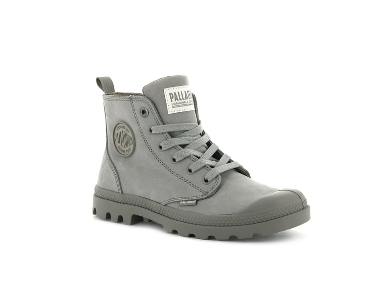 Grey Women's Palladium Pampa Hi Zip Nubuck Boots | 6083BPDVW