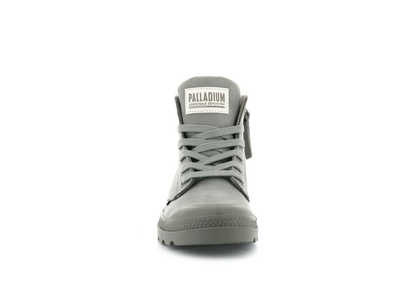 Grey Women's Palladium Pampa Hi Zip Nubuck Boots | 6083BPDVW