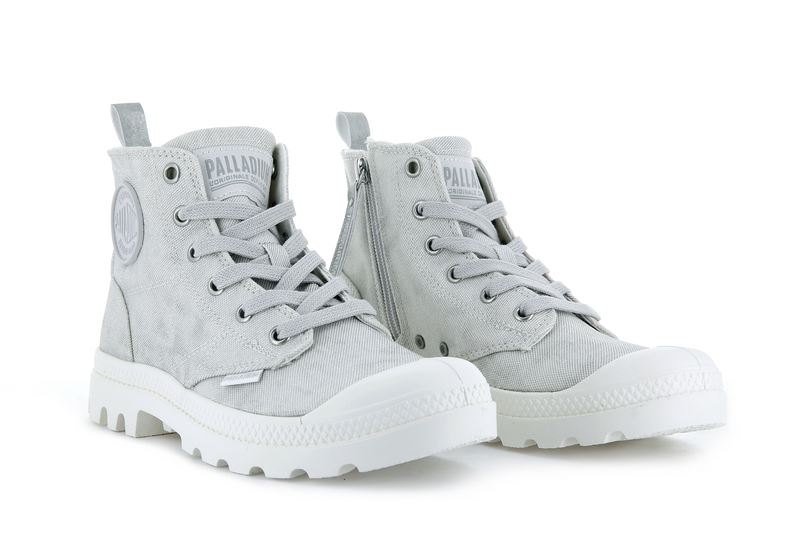 Grey Women's Palladium Pampa Zip Desertwash Boots | 4105NPBTI