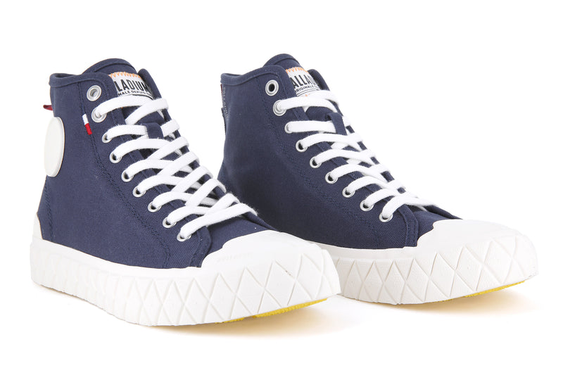 Indigo Women's Palladium Palla Ace Canvas Mid High Tops | 5206XEJPR