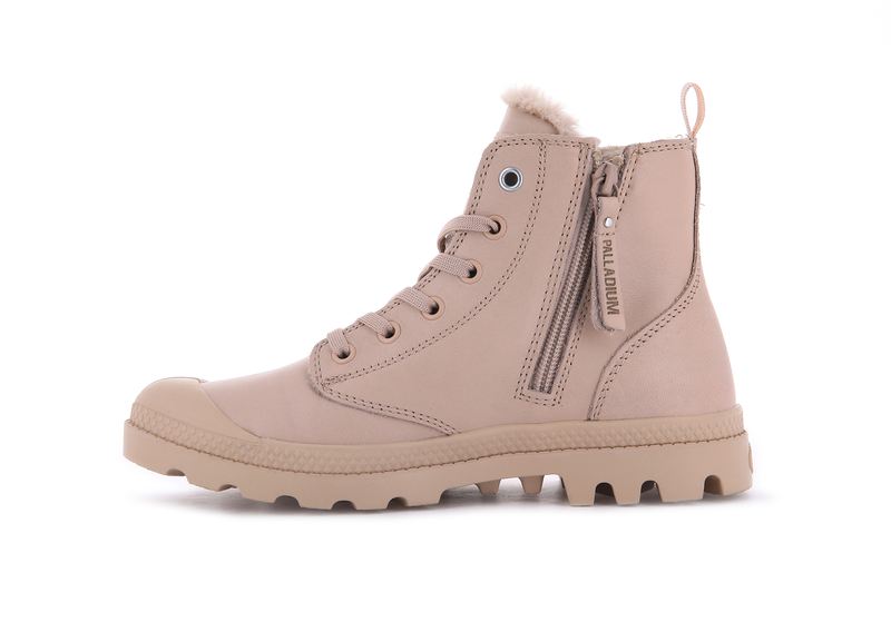 Light Rose Women's Palladium Pampa Hi Zip Leather S High Tops | 1203FOYPR