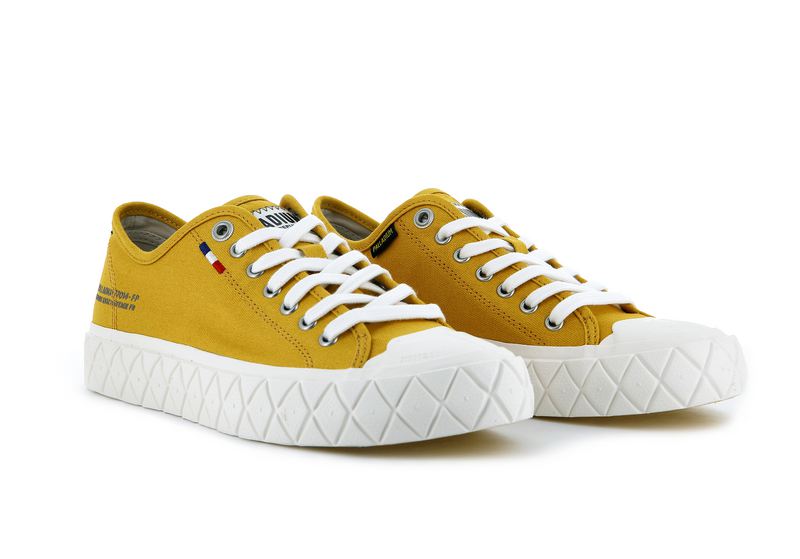 Mustard Kids' Palladium Palla Ace Canvas Low Tops | 4510RNOEU