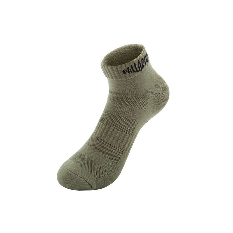 Olive/Black/White Men's Palladium Basic Lo Pack Socks | 0689CXYMU