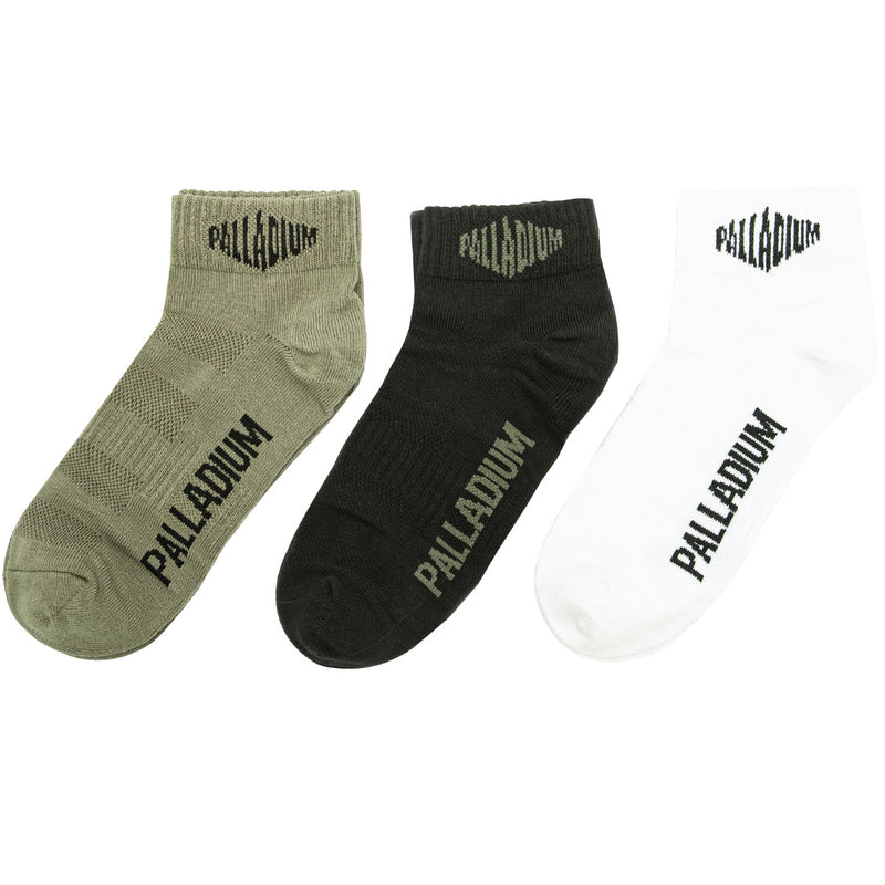 Olive/Black/White Women\'s Palladium Basic Lo Pack Socks | 7531RWIPJ