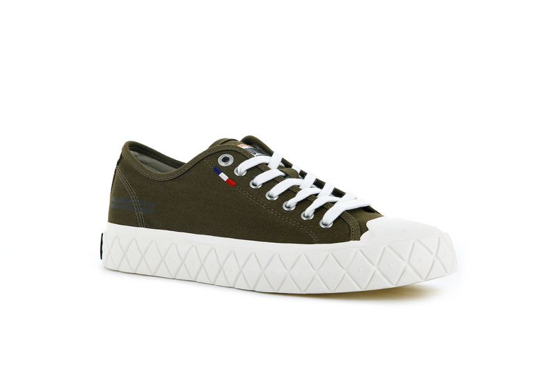 Olive Kids' Palladium Palla Ace Canvas Low Tops | 9471ZRQAY