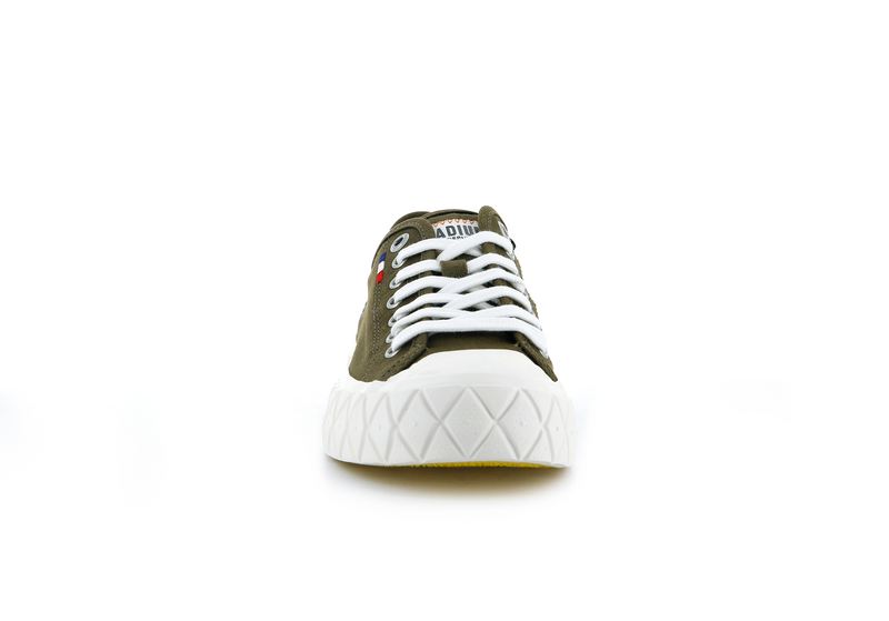 Olive Kids' Palladium Palla Ace Canvas Low Tops | 9471ZRQAY