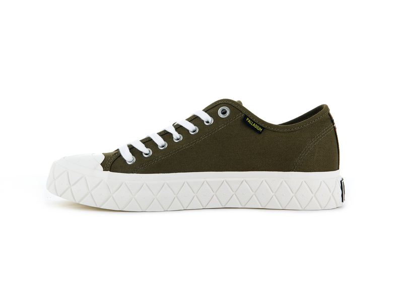 Olive Kids' Palladium Palla Ace Canvas Low Tops | 9471ZRQAY