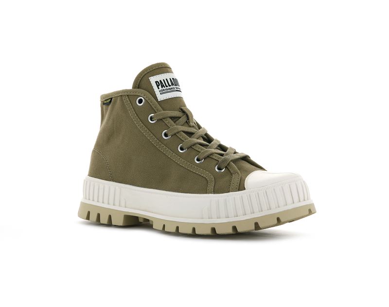 Olive Kids' Palladium Pallashock Mid Og High Tops | 4532NYMIX