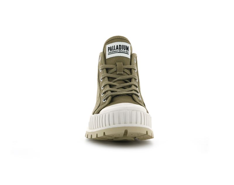 Olive Kids' Palladium Pallashock Mid Og High Tops | 4532NYMIX