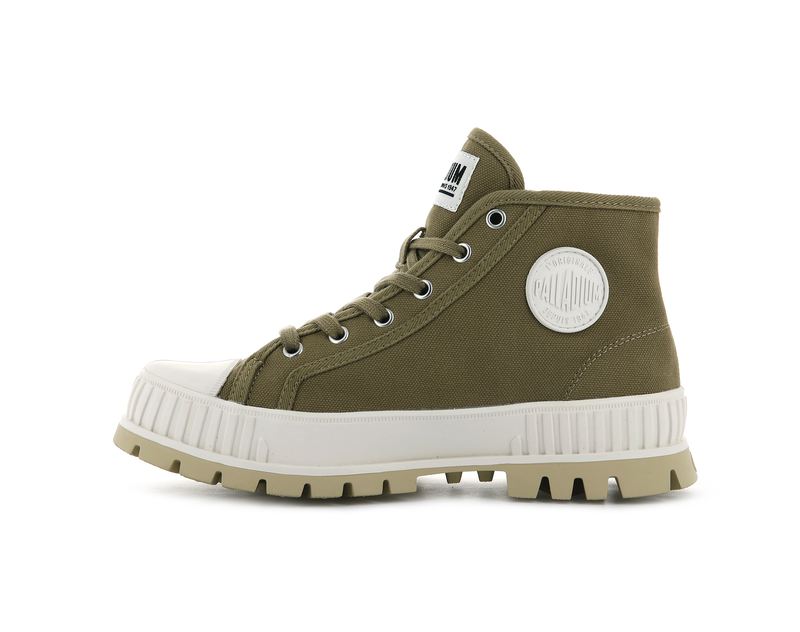 Olive Kids' Palladium Pallashock Mid Og High Tops | 4532NYMIX