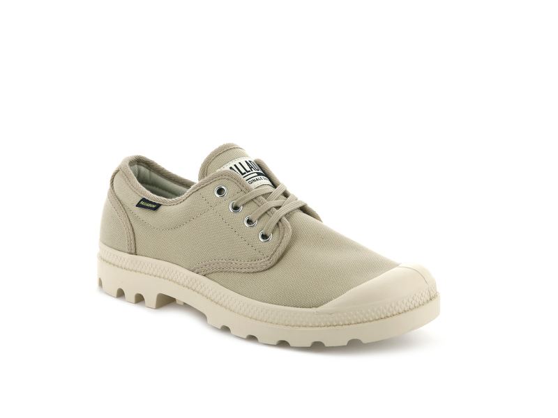 Olive Kids' Palladium Pampa Oxford Originale Low Tops | 2138WOUXI