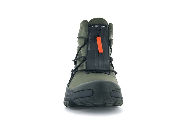 Olive Men's Palladium Off-Grid Hi Zip Waterproof + Low Tops | 5863HOAVK