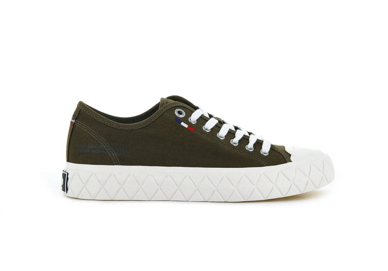 Olive Men\'s Palladium Palla Ace Canvas Low Tops | 0871IFNBG