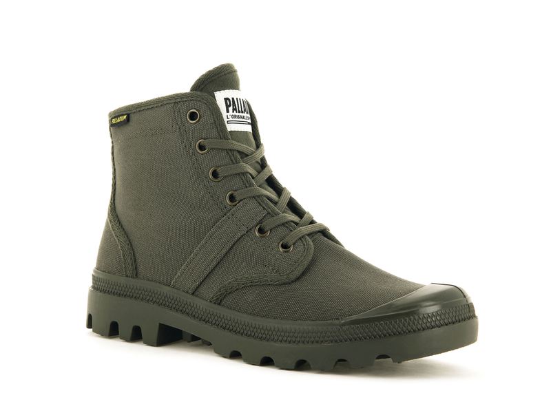 Olive Men's Palladium Pallabrousse High Tops | 7219VEBLY