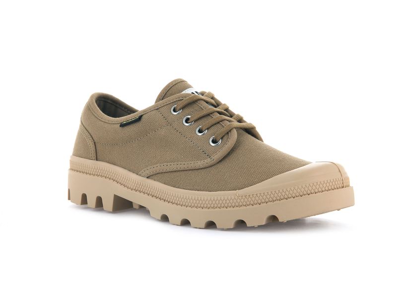 Olive Men's Palladium Pallabrousse Oxford Low Tops | 1567WXLMT