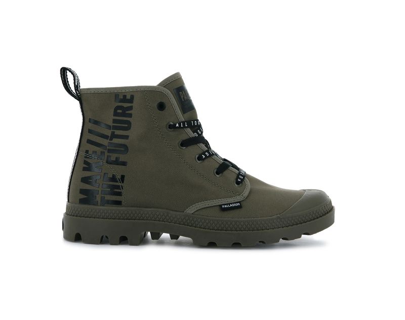 Olive Men\'s Palladium Pampa Hi Future Boots | 2305PVZJB