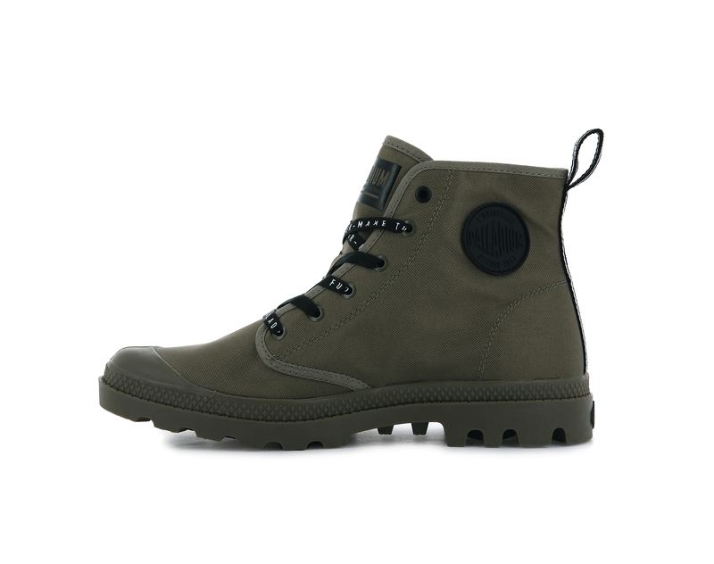 Olive Men's Palladium Pampa Hi Future High Tops | 5673POYTK