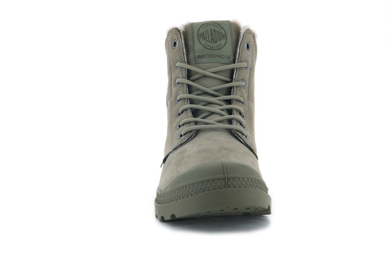 Olive Men's Palladium Pampa Sport Cuff Wps Boots | 4163YLFMR