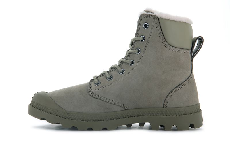 Olive Men's Palladium Pampa Sport Cuff Wps Boots | 4163YLFMR