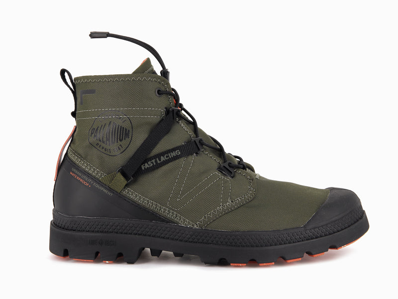 Olive Men\'s Palladium Pampa Travel Lite+ Waterproof Boots | 7251XLIJA