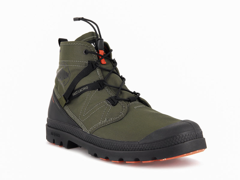 Olive Men's Palladium Pampa Travel Lite+ Waterproof High Tops | 8546EFAUD