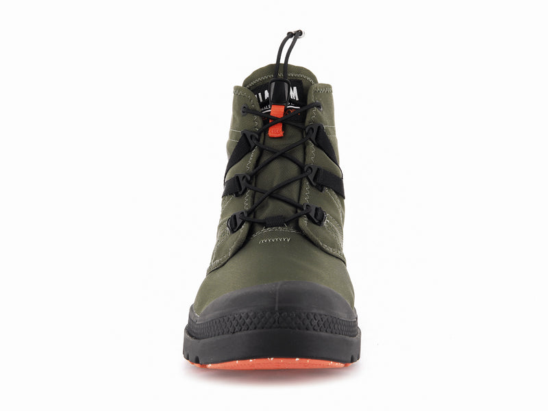 Olive Men's Palladium Pampa Travel Lite+ Waterproof High Tops | 8546EFAUD