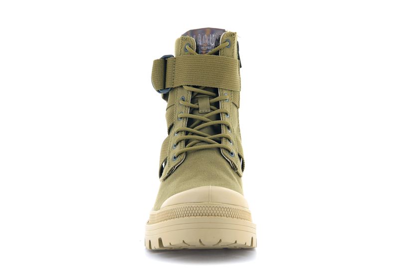 Olive Women's Palladium Pallabase Tact S Tx High Tops | 3742FMJEN