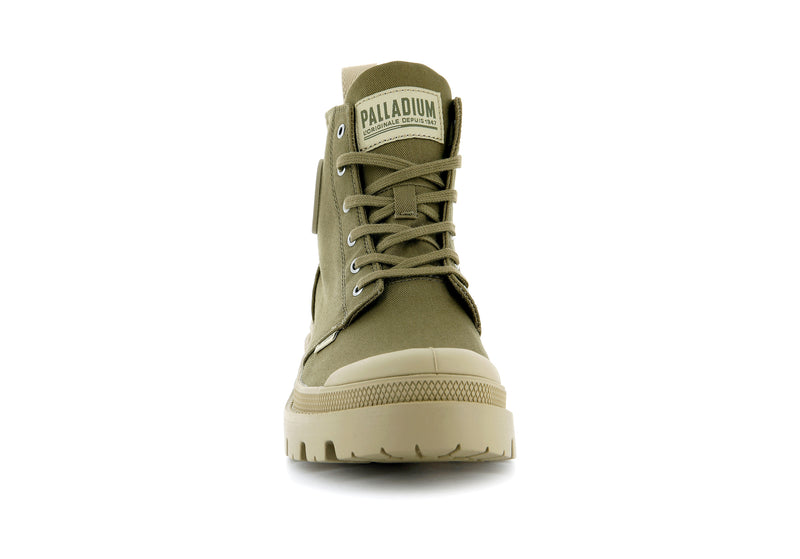 Olive Women's Palladium Pallabase Twill High Tops | 0193YJOFK