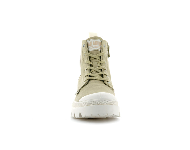 Olive Women's Palladium Pallabase Twill High Tops | 3275QOUNH