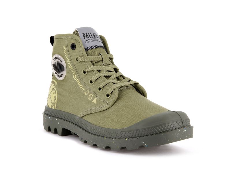 Olive Women's Palladium Pampa Organic Metro High Tops | 0618IPEKB