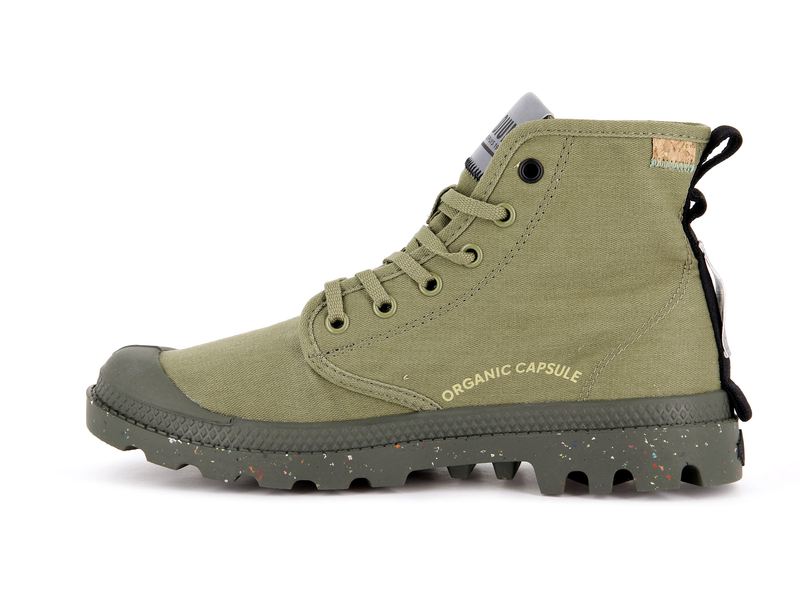 Olive Women's Palladium Pampa Organic Metro High Tops | 0618IPEKB