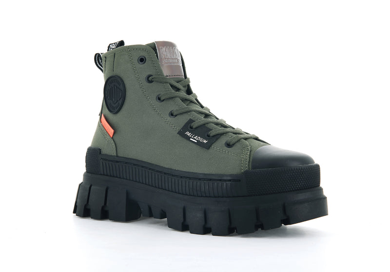 Olive Women's Palladium Revolt Hi Tx High Tops | 7413STODQ