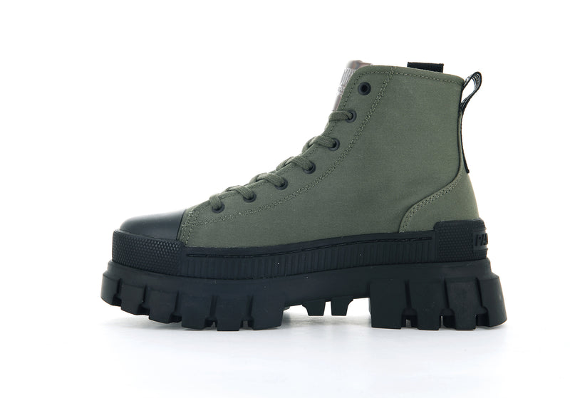 Olive Women's Palladium Revolt Hi Tx High Tops | 7413STODQ