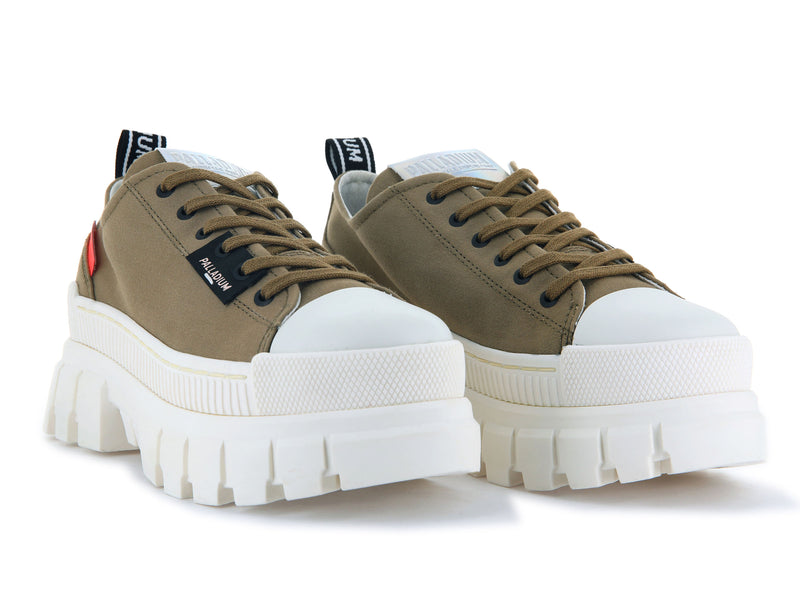 Olive Women's Palladium Revolt Lo Tx Low Tops | 2961IJGSV