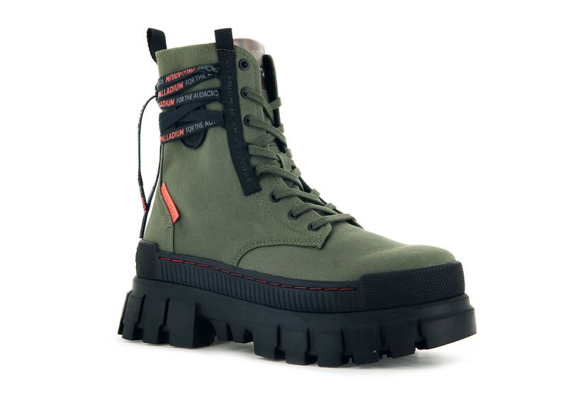 Olive Women's Palladium Revolt Tx Boots | 0834BDPKY