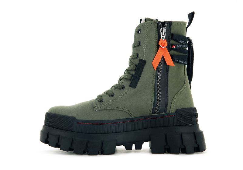 Olive Women's Palladium Revolt Tx Boots | 0834BDPKY