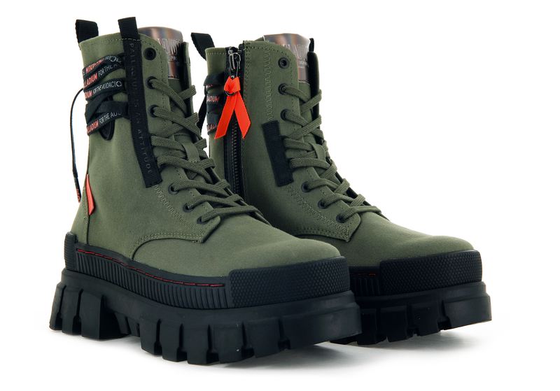 Olive Women's Palladium Revolt Tx Boots | 0834BDPKY