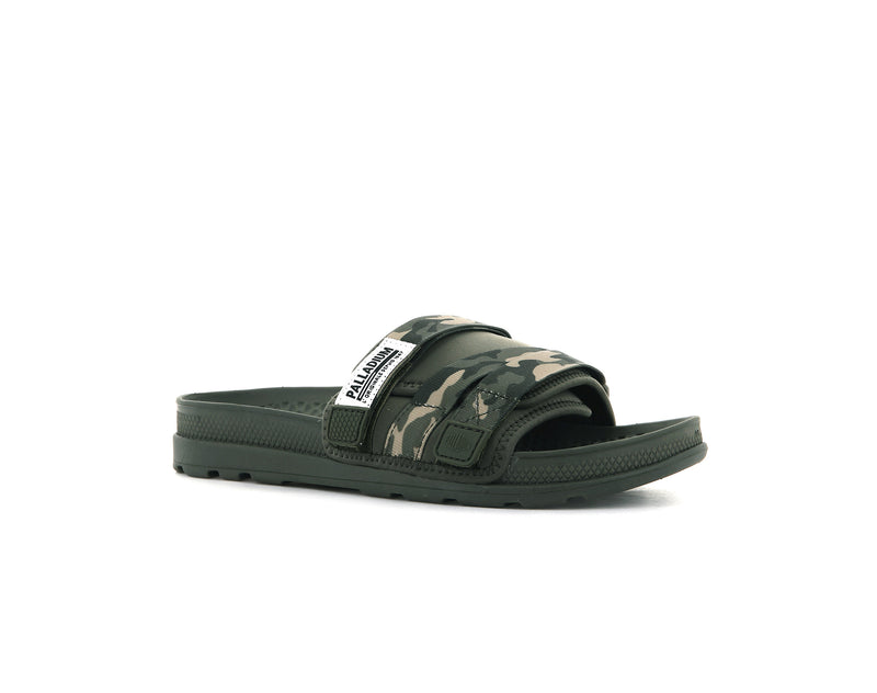 Olive Women's Palladium Solea Slides | 3749FXOMG