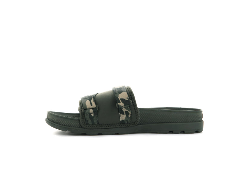 Olive Women's Palladium Solea Slides | 3749FXOMG