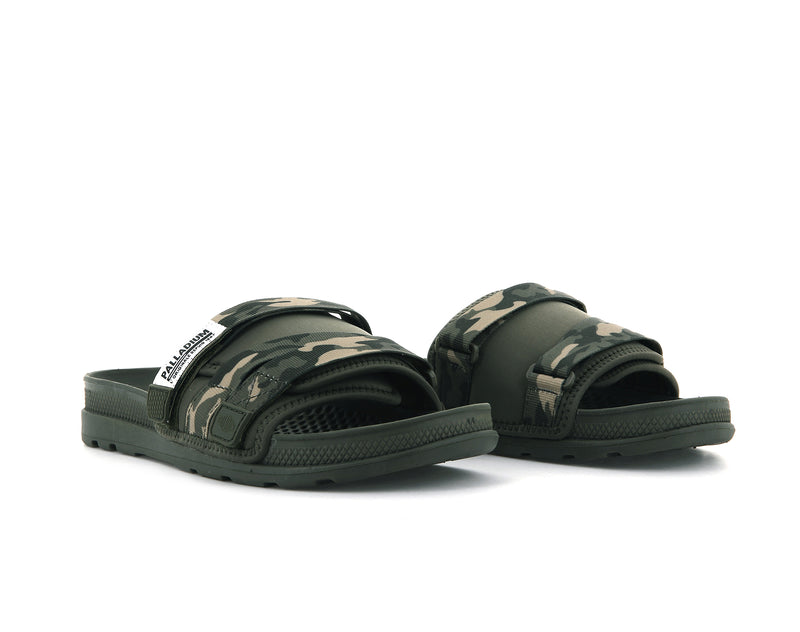 Olive Women's Palladium Solea Slides | 3749FXOMG