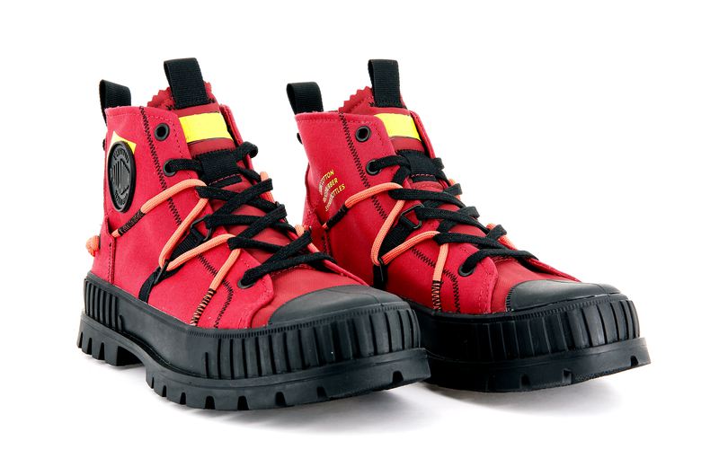 Red Kids' Palladium Pallashock Re-Craft Boots | 6197PIEGY