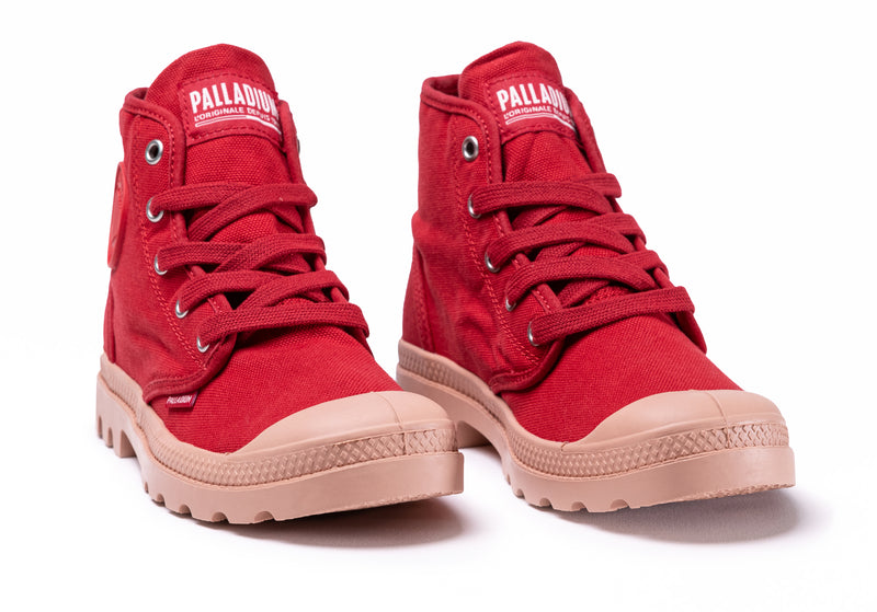 Red Kids' Palladium Pampa Hi V Boots | 6241RYXHE