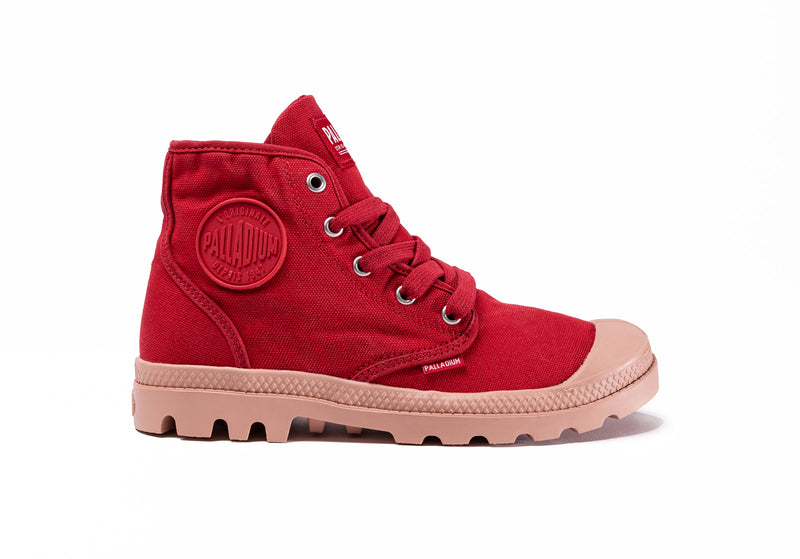 Red Kids\' Palladium Pampa Hi V Boots | 6241RYXHE