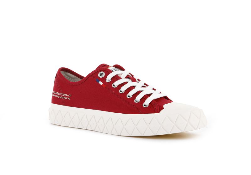 Red Men's Palladium Palla Ace Canvas Low Tops | 1865WJUXE